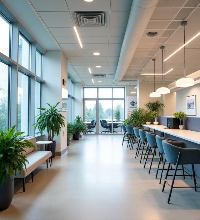 Modern office interior of Bloombridge Wellness in Manchester